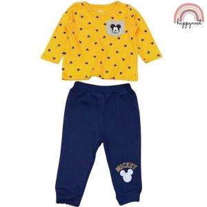 Mickey Mouse Tracksuit Yellow Baby Sweatshirt and Terno Set Premium Tracksuit 0-9 Months SS125
