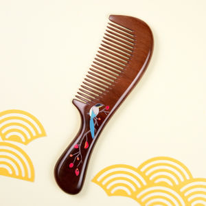 Portable Painted Elderly Plum Wood Comb Hair Rake Men Women Children Front Bangs Styling Tool Compact Size Personal Grooming