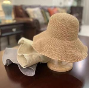 Summer Hand-Woven Fine Hook Knitting Accessible Luxury Straw Hat Sun Hat Lady Fairy Travel Sun-Proof String Fisherman Hat