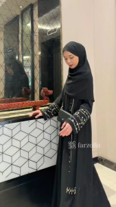 Medina Gamis Abaya Jersey Outer Ceruty Babydoll Mix Tille Glitter M-XXL