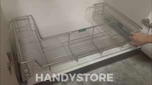 Undersink U Shaped Pull Out Basket/ Stainless Steel Under Sink Pull Out Rack