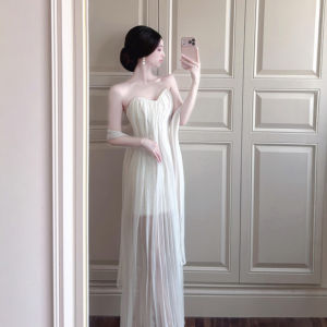 CHANGTONG | Resort Style Fairy Mesh Long Dress