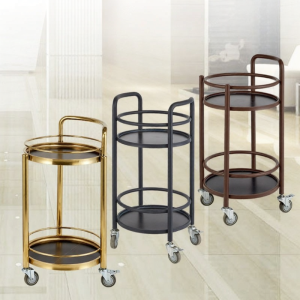 Stainless Steel Wooden & Glass Serving Cart