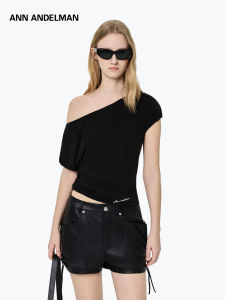 ANN ANDELMAN | Glitter Off-Shoulder Twisted Waist T-Shirt