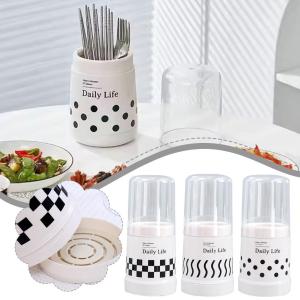 Dustproof Draining Chopstick Holder With Dust Cover Spoon Fork Drain Rack Chopstick Bucket Utensils Cutlery Storage Organizer