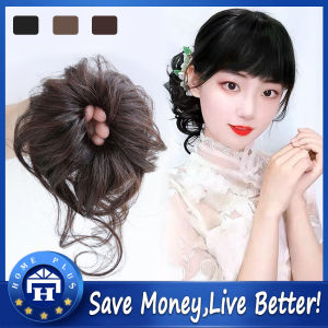 【Local delivery】 Synthetic Hair Bun Chignon Messy Curly Hair Band Elastic Scrunchy False Hair Pieces for Women Hairpins Black Brown Wigs-Curly
