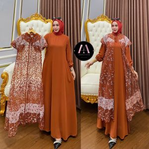 Umi Fashion 31 - Gamis brukat rompi bisa di lepas kombinasi ceruti cakep dan recommended buat lebaran kondangan hajatan co best seller