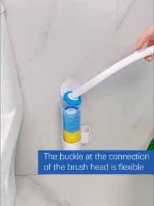 Disposable Toilet Cleaning System brush set foam japan supplies materials toilet brush cleaner set heavy duty with long handle holder wall set Cleaning brush for bathroom set