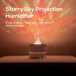 2025 New Star Projection Humidifier Colorful Gradient Atmosphere Lighting 360° Rotating Projection for Bedroom/Office/Hotel