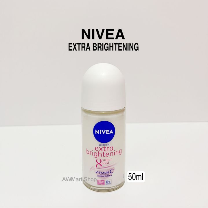 NIVEA Deodorant Extra Brightening Roll On - 50ml & 25ml