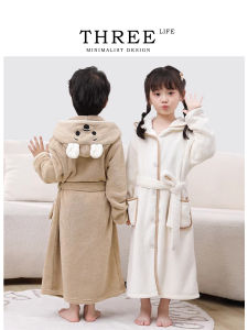 ชุดเดรสอาบน้ำ Tlife Scenery สำหรับเด็กชายและเด็กหญิง ผ้าขนหนูซับน้ำ ผ้าขนหนูแบบสวมใส่ในบ้าน สไตล์เรียบง่าย ผ้าโพลีเอสเตอร์