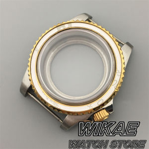 40mm 3.8 Crown Sapphire Glass Watch Case Black Silver Two Tone Rose Gold Fit NH35 NH36 ETA2824 PT5000 movement Rotated Bezel