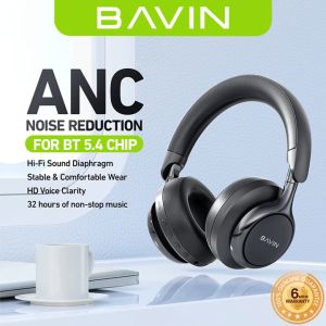 BAVIN BH60 Wireless Bluetooth 5.4 w/ ANC Noise Reduction 360 Hi-Fi Sound Headphones Compatible for Smartphones