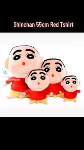 (Msia Stock) Crayon ShinChan 55cm Red T-shirt High Quality Elastic Materials Soft Toys Toy Shin Chan Mainan Patung SinChan 蜡笔小新 红衣 新之助 野原新之助 娃娃 公仔