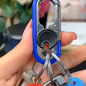 Colorful Multifunctional Motorcycle Stainless Alloy Car Charm Keychain Hook Stainless Ring Holder Anti Slip Buckle High Strength Load