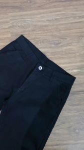 ERACOZ Celana Chino Panjang Pria Combed Stretch Skinny Fit Big Size Jumbo Black