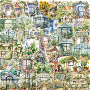 50PCS Flower Field Cottage สติกเกอร์การ์ตูน DIY Scrapbooking กีตาร์สโนว์บอร์ดรถจักรยานยนต์กระเป๋าเดินทางของเล่นสติกเกอร์สัตว์เลี้ยง