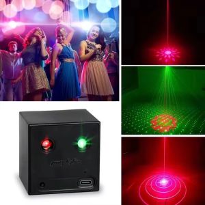 Aitemay Laser Projector Light 68 Patterns Voice Control Rechargeable Party Light Red Green Laser DJ Disco Stage Light For Home Camping Karaoke