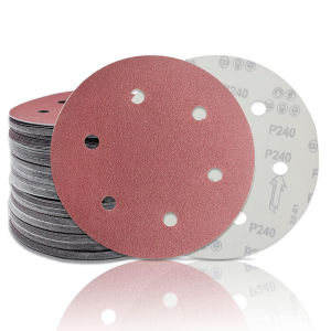 10 pcs 9 Inch 6 Hole 225mm Sanding Discs Hook and Loop Adhesive Sandpaper for Random Orbital Sander 60-2000 Grit Abrasive Sheets