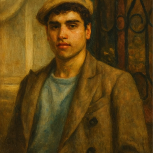 Tranh Nghệ thuật "Chàng Trai Đội Mũ Nồi" VIETSMART ART - Acrylic 45 x 60cm