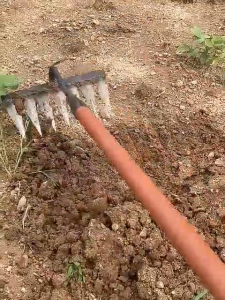 Heavy Duty Metal Garden Rake Kalaykay Weeding Hoe Farm Harrow for Soil Loosening & Weeding