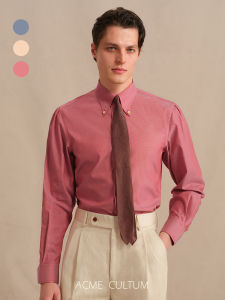 Long-staple Cotton Oxford Dark Stripe Italian Style Button-down Collar Long Sleeve Mens Casual Shirt