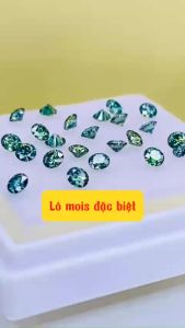Moissanite tấm màu xanh lá size 3li và 3li5 Kim cương nhân tạo moissanite tròn màu green 58 giác USA Đá moissannite phôi gốc không bay màu - KIM LỘC PHÁT MTX