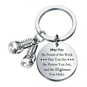 1PC Boxer Keychain with Dual Boxing Glove Charms Thank You Gift for Coach Boxing Trainer Club Team Appreciation Keyring