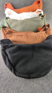 FLOWID20 - Tas halfmoon slingbag wanita tas selempang korduroy halus TAS 115