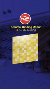 Zehn Keramik Dinding Dapur Glass Mozaik MC-09 30x30 Cm Kuning
