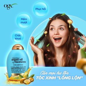Hàng nhập khẩu - 1 chai Dầu XẢ OGX Renewing + Argan Oil Of Morocco Phục Hồi Hư Tổn 385ml