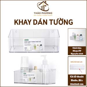 Khay dán tường trong HOKORI nhựa VIỆT NHẬT cao cấp - Đựng gia vị đồ phòng tắm khách ngủ