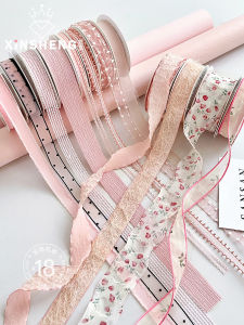 Handmade Floral Bouquet Decorative Ribbon DIY Gift Wrapping Bow Tie Silk Ribbon Flower Art Material Fresh Flower Arrangement