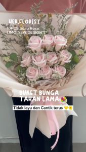 HER.FLORIST [LIMO] NEW DESIGN 10PCS Buket Bunga Sabun & Bunga Kering
