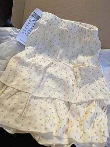 Váy Ngắn Hoa BM2024 Mùa Hè Mới Pure Desire Váy Ngắn Cotton Phong Cách Đường Phố Váy Ngắn Nửa Thân Váy Ngắn Phong Cách Ballet Cho Nữ