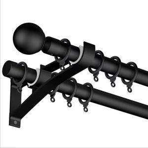 4Pcs/Set Window Curtain Rod Bracket Holder with Screws Iron Heavy Duty