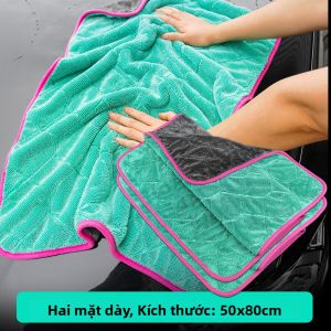 JIONGWA | Khăn Rửa Xe Hai Mặt Dày Không Bụi