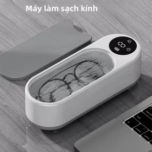 Máy Làm Sạch Siêu Âm Cầm Tay Cho Gia Đình - Máy Đa Năng Dùng Cho Kính Đồ Trang Sức Niềng Răng Đồng Hồ Nhẫn Cọ Trang Điểm Loại Bỏ Vết Bẩn