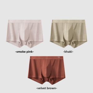 MiiOW | Ice Silk Modal Briefs For Men Breathable Flat Angle Underwear Youth Summer Seamless Comfortable Mid Waist U Shape Design Boxer Shorts