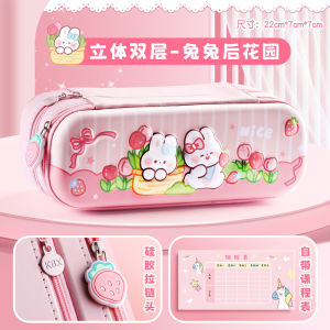 Hộp Đựng Bút Chì Vải Canvas Dung Tích Lớn Khóa Kéo Cho Bé Gái Mẫu Giáo Hộp Đựng Đồ Dùng Học Tập Phong Cách Mới INS