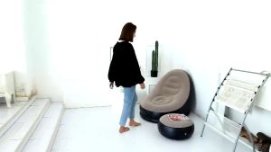 Ghế Hơi Tựa Lưng Bọc Nhung BETEX - Mềm Mịn êm ái Có Đệm Hơi Lót Chân Cao Cấp