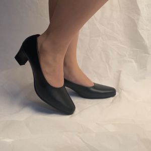 BIG SIZE 35 - 45 Sepatu Heels Pantofel Guru SekolahDinas Kantoran Tinggi Hak 5cm | Black dop