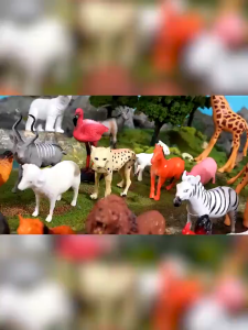 Wild Animal Toy Set for Kids 53Pcs Farm Animals Trees Grass Dinosaur World Boys Birthday Gift 32 Animals 16 Fence 4 Grass 1 Tree