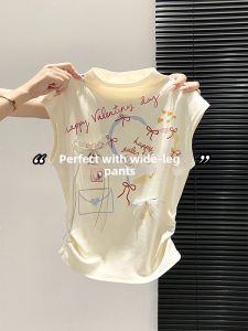 Summer Sweet Style Fitted Sleeveless T-shirt