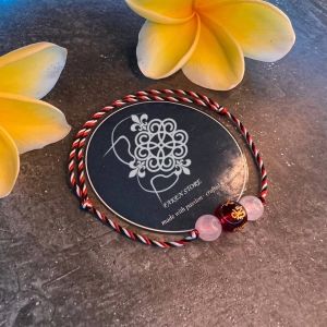 Gelang Tridatu Red Agate dan Rose Quartz asli khas Bali Original