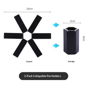 Foldable Heat Insulation Pot Trivet High Temperature Resistant Hot Pot Mat Non‑slip Coaster Table Protector Kitchen Gadget