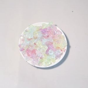 10pcs Acrylic Cracked Bow Shape Bead 31x24mm Mixed Color Loose Spacer Beads for Jewelry Making DIY Bracelet Necklace Accessories