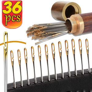 12/36PCS Blind Needle Elderly Needle-side Big Hole Hand  DIY Beading Threading Needle Threading Household Sewing Needles