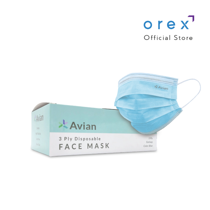 AVIAN 3 Ply Disposable Face Mask 1 box (50pcs) Lazada PH