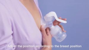 Manual Breast Pump with Milk Bottle Silicone Pump for BreastfeedingPortable Hands-Free Pump